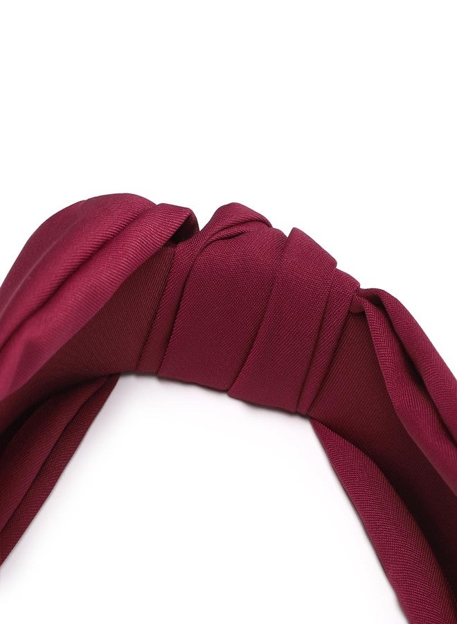 ايلير سايكل طوق رأس للنساء من إيترسايكل، طوق رأس عريض معقود، طوق شعر يوغا، إكسسوارات شعر مرنة عصرية للنساء (لون أحمر خمري) - Image 4